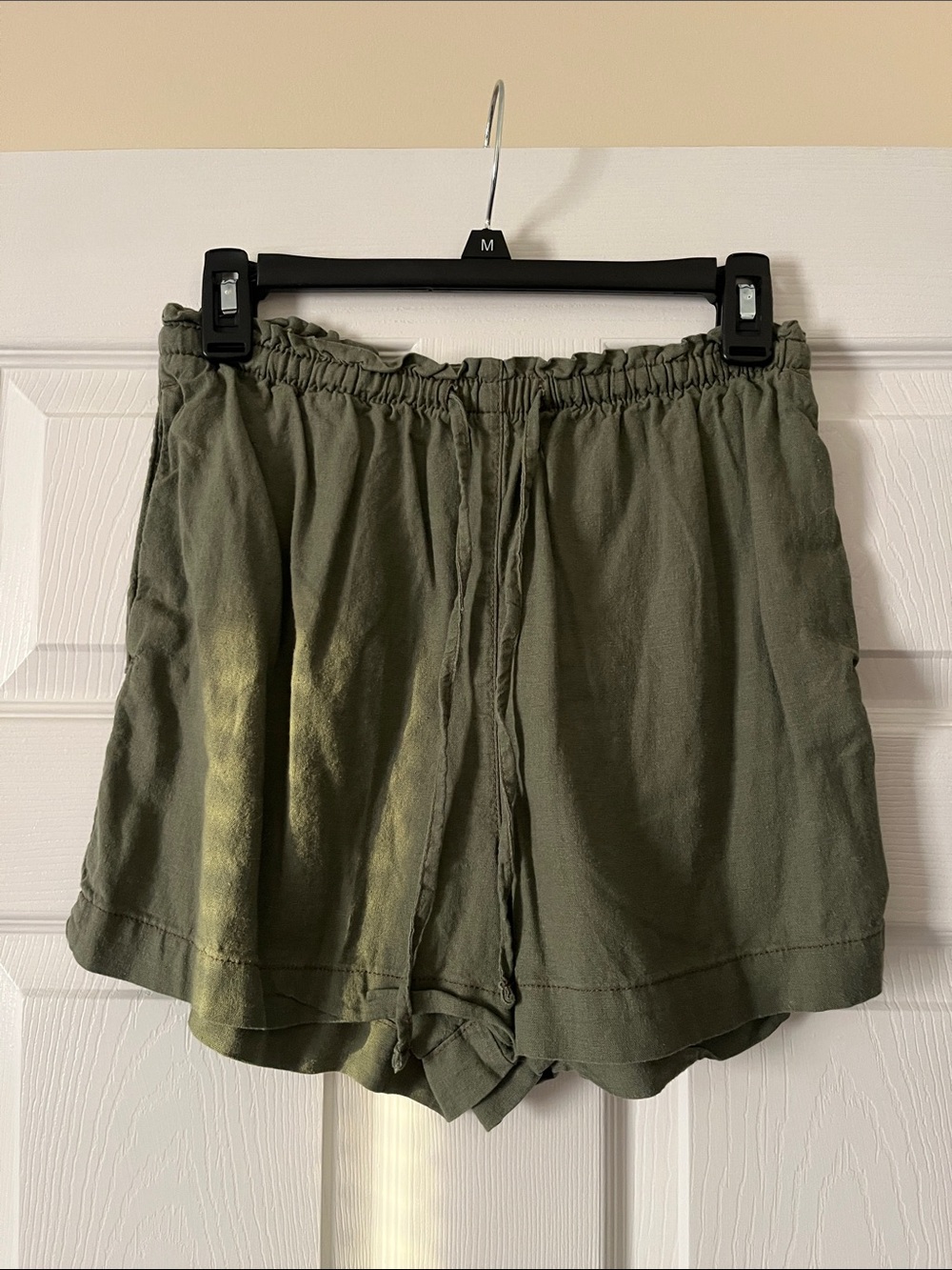 H&M Linen Olive Shorts